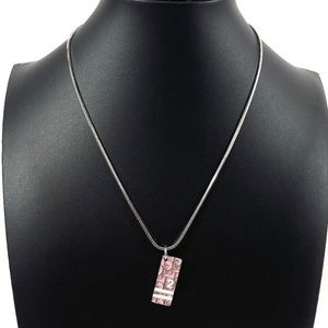 DIOR NECKLACE TROTTER METAL SILVER PINK